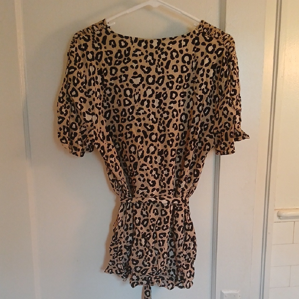 Ava & Viv  Leopard Print Blouse - Wrap Design - Picture 7 of 11